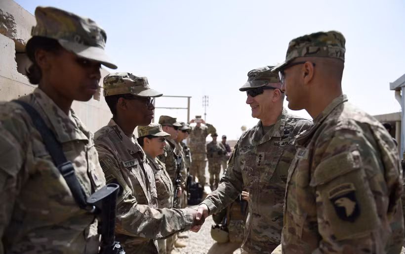 Binh sỹ Mỹ tại căn cứ quân sự ở Lashkar Gah, tỉnh Helmand, Afghanistan, ngày 29/4/2017. (Ảnh: AFP/TTXVN)