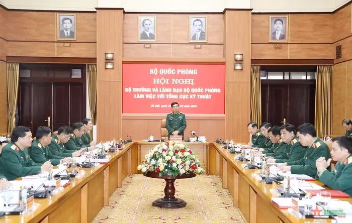 Đại tướng Phan Văn Giang chủ trì buổi làm việc. (Nguồn: Báo Quân đội Nhân dân)
