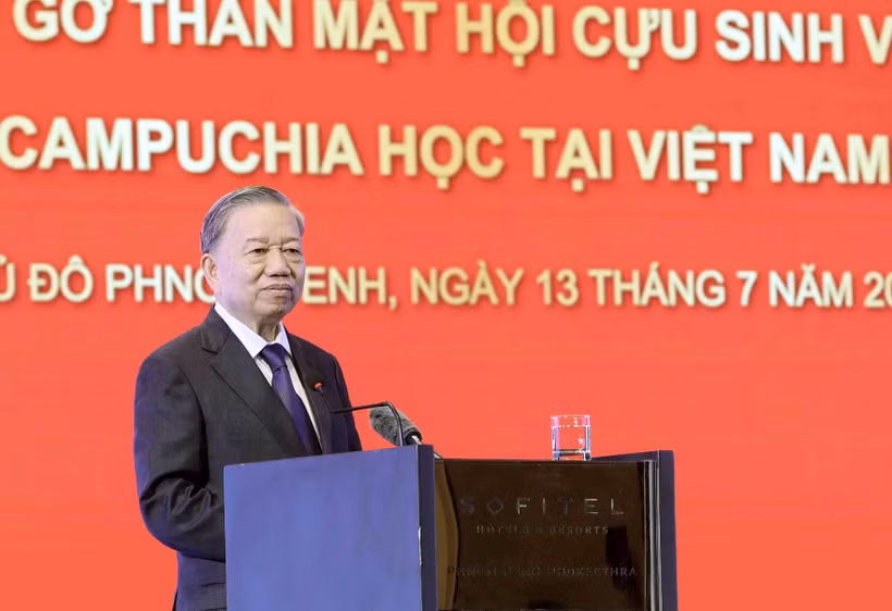 Chủ tịch nước Tô Lâm phát biểu tại buổi gặp mặt. (Ảnh: Nhan Sáng/TTXVN)