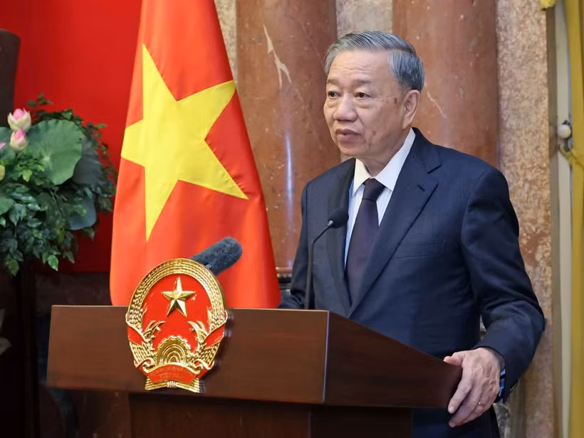 Chủ tịch nước Tô Lâm phát biểu. (Ảnh: Nhan Sáng/TTXVN)