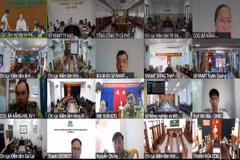 Cuộc họp kỹ thuật công bố bản đồ ranh giới rừng năm 2020 phiên bản 1.0. (Ảnh: Bích Hồng/TTXVN)