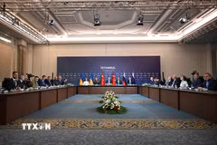 Toàn cảnh vòng hòa đàm thứ 3 giữa Nga và Ukraine tại Istanbul, Thổ Nhĩ Kỳ, ngày 23/7/2025. (Ảnh: THX/TTXVN)