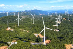 Quảng Trị vừa chấp thuận thêm 2 dự án điện gió với tổng công suất 400 MW, vốn đầu tư hơn 15.000 tỷ đồng. (Ảnh: Nguyên Linh/TTXVN)