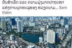 Bài đăng trên trang Facebook chính thức của tờ Pathetlao. (Ảnh: TTXVN phát)