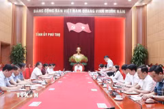 Quang cảnh buổi làm việc. (Ảnh: Thu Hương/TTXVN)