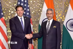 Ngoại trưởng Ấn Độ S. Jaishankar (phải) hội đàm với Ngoại trưởng Mỹ Marco Rubio tại thành phố Mumbai ngày 20/10/2026. (Ảnh: ANI/TTXVN phát)