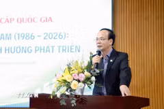 Phó Giáo sư, Tiến sỹ Vũ Văn Nhiêm, Phó Hiệu trưởng Trường Đại học Luật Thành phố Hồ Chí Minh, phát biểu tại hội thảo. (Ảnh: Thanh Vũ/TTXVN)