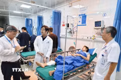 Các nạn nhân đang được điều trị tại Bệnh viện Hùng Vương Gia Lai. (Ảnh: Hoài Nam/TTXVN)
