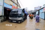 Mưa lớn, nhiều vực trên địa bàn tỉnh Lạng Sơn bị ngập sâu. (Ảnh: Văn Đạt/TTXVN)