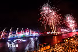 Màn trình diễn mừng Quốc khánh tại Budapest, Hungary, ngày 20/8/2026. (Ảnh: THX/TTXVN phát)