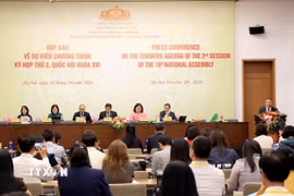Quang cảnh buổi họp báo. (Ảnh: Tuấn Anh/TTXVN)