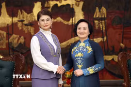 Phó Thủ tướng Phạm Thị Thanh Trà tiếp Phó Thủ tướng, Bộ trưởng Bộ Văn hóa và Thông tin Cộng hòa Kazakhstan Aida Balaeva. (Ảnh: An Đăng/TTXVN)