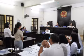 Hội đồng xét xử điều hành phiên tòa. (Ảnh: Kim Anh/TTXVN)