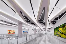Phối cảnh nhà ga Tao Đàn của tuyến metro số 2 (Bến Thành-Tham Lương). (Ảnh: TTXVN phát)