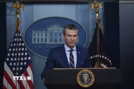 Bộ trưởng Chiến tranh Mỹ Pete Hegseth. (Ảnh: AA/TTXVN)