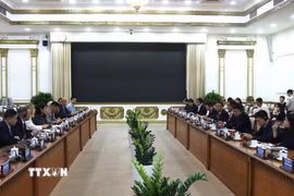 Quang cảnh buổi tiếp. (Ảnh: Liên Sơn/TTXVN)