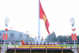 Lá cờ Tổ quốc tung bay trên Quảng trường Ba Đình lịch sử trong sáng 2/9/2026. (Ảnh: Phạm Kiên/TTXVN)