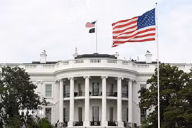 Quang cảnh bên ngoài Nhà Trắng ở Washington DC., Mỹ. (Ảnh: THX/TTXVN)