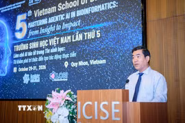 Phó Giám đốc Sở Khoa học và Công nghệ tỉnh Gia Lai Nguyễn Hữu Hà phát biểu. (Ảnh: Sỹ Thăng/TTXVN)
