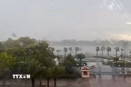 (Tư liệu) Gió giật mạnh tại ven sông Hương, phường Thuận Hóa, thành phố Huế. (Ảnh: Văn Dũng/TTXVN)