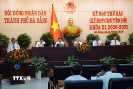 Sáng 6/10, Hội đồng nhân dân thành phố Đà Nẵng khóa XI, nhiệm kỳ 2026-2031 khai mạc kỳ họp thứ 6 (kỳ họp chuyên đề). (Ảnh: Anh Dũng/TTXVN)