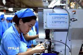 Sản xuất dây bán dẫn tại khu công nghiệp Bờ Trái sông Đà, tỉnh Phú Thọ. (Ảnh: Tuấn Anh/TTXVN)