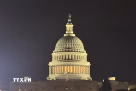 Toàn cảnh Điện Capitol tại thủ đô Washington D.C. (Ảnh: Đoàn Hùng/TTXVN)