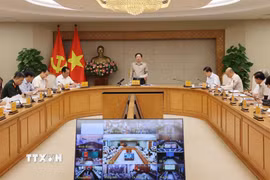 Phó Thủ tướng Hồ Quốc Dũng chủ trì họp Ban Chỉ đạo Quốc gia về IUU. (Ảnh: Lâm Khánh/TTXVN)