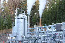Nhà máy sản xuất khí hydro sạch từ địa nhiệt tại Nhật Bản. (Ảnh: Đào Thanh Tùng/TTXVN)