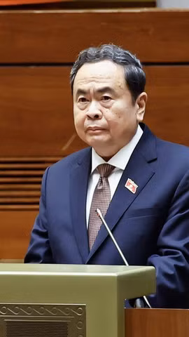Chủ tịch Quốc hội Trần Thanh Mẫn phát biểu khai mạc Kỳ họp thứ hai, Quốc hội khóa XVI. (Ảnh: Doãn Tấn/TTXVN)