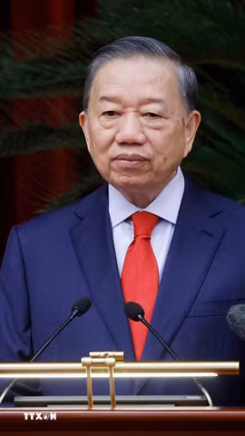 Tổng Bí thư, Chủ tịch nước Tô Lâm phát biểu khai mạc Hội nghị lần thứ tư Ban Chấp hành Trung ương Đảng khóa XIV. (Ảnh: Thống Nhất/TTXVN)