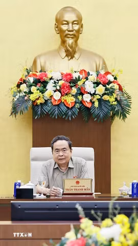 Chủ tịch Quốc hội Trần Thanh Mẫn phát biểu. (Ảnh: Doãn Tấn/TTXVN)