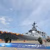 Lễ hạ thủy tàu khu trục Aegis mới trọng tải 8.200 tấn, mang tên ROKS Dasan Jeong Yakyong ngày 17/9/2025. (Nguồn: Yonhap)