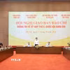 Hội nghị giao ban báo chí thông tin về Kỳ họp thứ 2, Quốc hội khóa XVI. (Ảnh: Tuấn Anh/TTXVN)