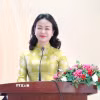 Tiến sỹ Nguyễn Thị Tuyết Loan, Thành ủy viên, Hiệu trưởng Trường Chính trị thành phố Cần Thơ, phát biểu. (Ảnh: Ngọc Thiện/TTXVN)