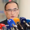 Cố vấn An ninh Quốc gia Hàn Quốc Wi Sung Lac phát biểu với báo giới tại Seoul. (Ảnh: Yonhap/TTXVN)