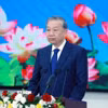 Tổng Bí thư Tô Lâm phát biểu chính sách tại Học viện Chính trị và Hành chính Quốc gia Lào. (Ảnh: Thống Nhất/TTXVN)
