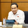 Chủ tịch Quốc hội Trần Thanh Mẫn, đại biểu Quốc hội Thành phố Hồ Chí Minh phát biểu. (Ảnh: Doãn Tấn/TTXVN)