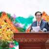 Đồng chí Nguyễn Thanh Bình, Chủ tịch Hội Người cao tuổi Việt Nam khóa VI, phát biểu khai mạc Đại hội. (Ảnh: Lê Đông/TTXVN)