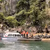 Lực lượng chức năng tỉnh Quảng Ninh kiểm tra hệ thống lồng bè nuôi trồng thủy sản trái phép trên Vịnh Hạ Long. (Ảnh: TTXVN phát)