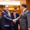 Chủ tịch Hạ viện Malaysia TanSri Dato' Johari bin Abdul đón Chủ tịch Quốc hội Trần Thanh Mẫn. (Ảnh: Doãn Tấn/TTXVN)
