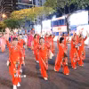 Các đoàn diễu hành trong trang phục áo dài các vùng miền Tổ quốc tham gia đoàn diễu hành. (Ảnh: Trần Lê Lâm/TTXVN)