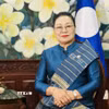 Đại sứ Lào tại Việt Nam Khamphao Ernthavanh trả lời phỏng vấn. (Ảnh: Việt Đức/TTXVN)