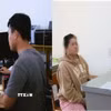Đối tượng Nguyễn Phạm Ngọc Lâm và Lê Thị Ngọc Hạnh tại cơ quan điều tra. (Ảnh: Công an Đồng Nai/ TTXVN phát)