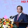 Thủ tướng Phạm Minh Chính phát biểu tại Lễ kỷ niệm 80 năm Ngày thành lập Đài Tiếng nói Việt Nam. (Ảnh: Dương Giang/TTXVN)