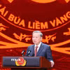 Tổng Bí thư Tô Lâm phát biểu chúc mừng các tác giả, nhóm tác giả và các cơ quan báo chí có tác phẩm đạt giải. (Ảnh: Thống Nhất/TTXVN)