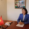 Đại sứ Việt Nam tại Vương quốc Bỉ, Trưởng Phái đoàn Việt Nam bên cạnh Liên minh châu Âu Nguyễn Hương Trà. (Ảnh: Duy Tùng/TTXVN)