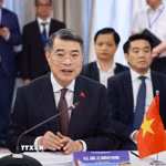 Thủ tướng Lê Minh Hưng làm việc với Đoàn đại biểu địa phương Nhật Bản. (Ảnh: Dương Giang/TTXVN)