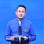 Bí thư Trung ương Đoàn, Chủ tịch Hội Liên hiệp Thanh niên Việt Nam Nguyễn Kim Quy. (Ảnh: Minh Đức/TTXVN)