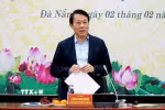 Đại tướng Lương Tam Quang, Ủy viên Bộ Chính trị, Bộ trưởng Bộ Công an, Trưởng Đoàn giám sát, kiểm tra của Ủy ban Thường vụ Quốc hội và Hội đồng Bầu cử Quốc gia phát biểu tại buổi làm việc với Ủy ban Bầu cử thành phố Đà Nẵng. (Ảnh: Quốc Dũng/TTXVN)